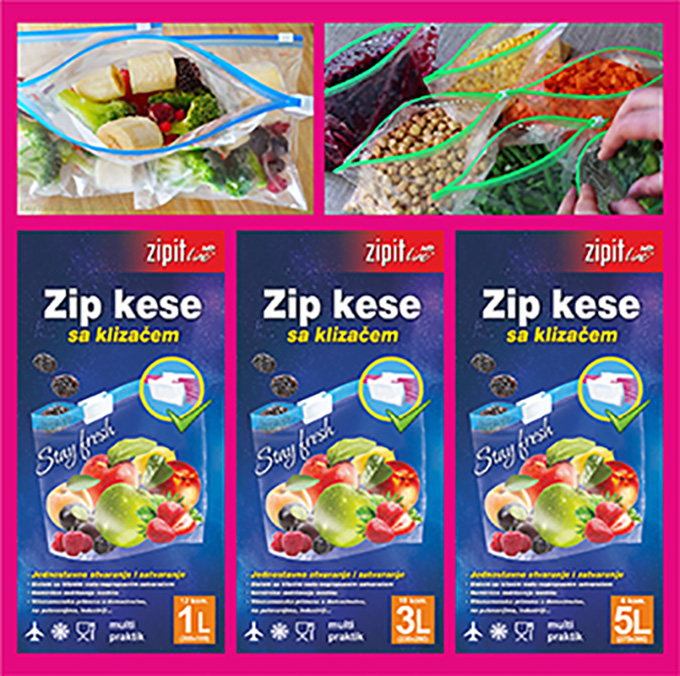 Zip kese sa klizacem za maloprodaje Monoplast